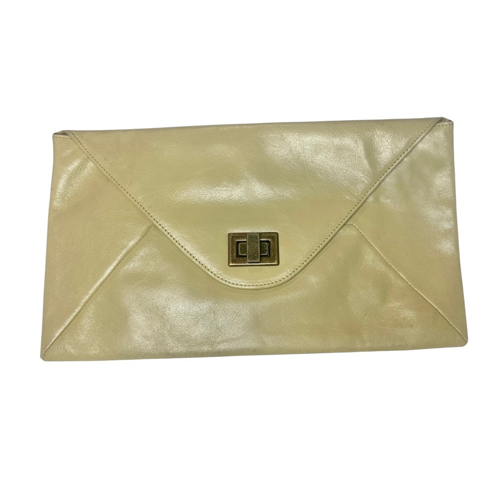 Creamy Tan HOBO Leather Envelope Clutch